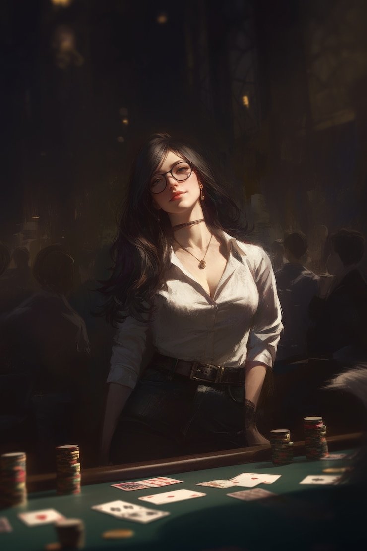 Live casino table interface showing dealer, cards, and betting options