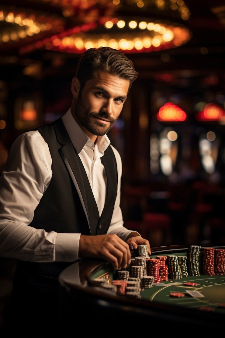 Live dealer spinning the roulette wheel during VIP session